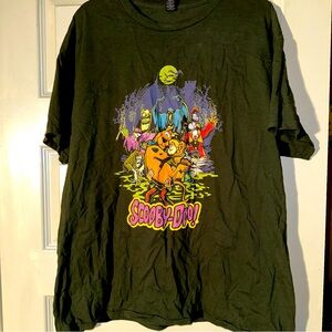 Scooby Doo Shaggy Spooky Dark Green Shirt T-Shirt